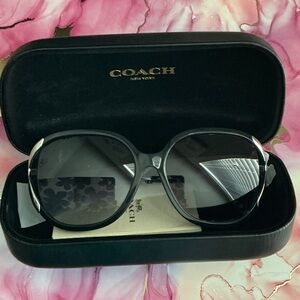 COACH Black Women's Oversized Sunglasses with Gradient Lenses - Brand New